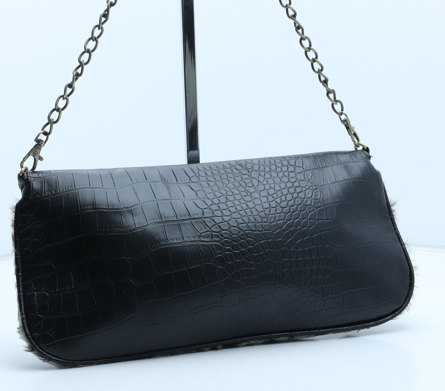 Preworn Womens Multicoloured Animal Print Polyester Shoulder Bag Size Medium - Leopard Print