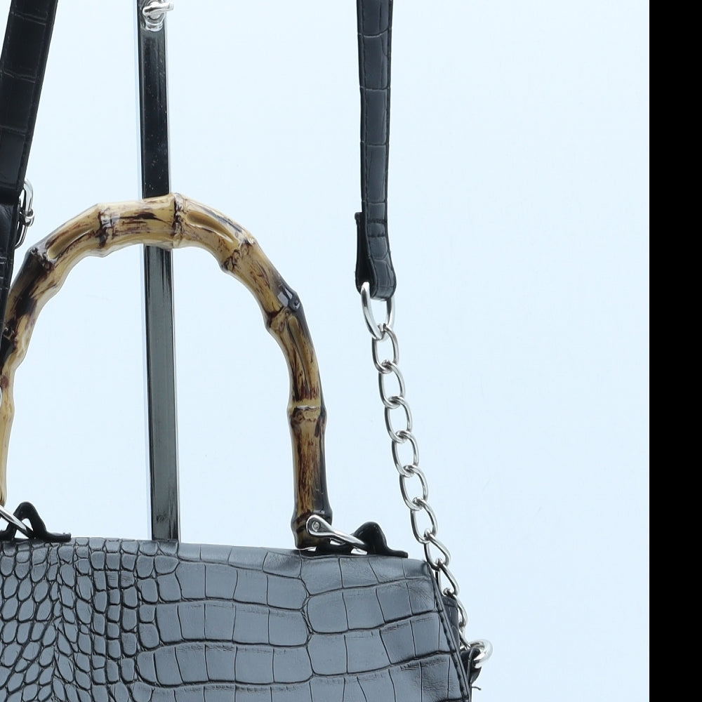 Primark Womens Black PVC Crossbody Size Small - Croc Texture