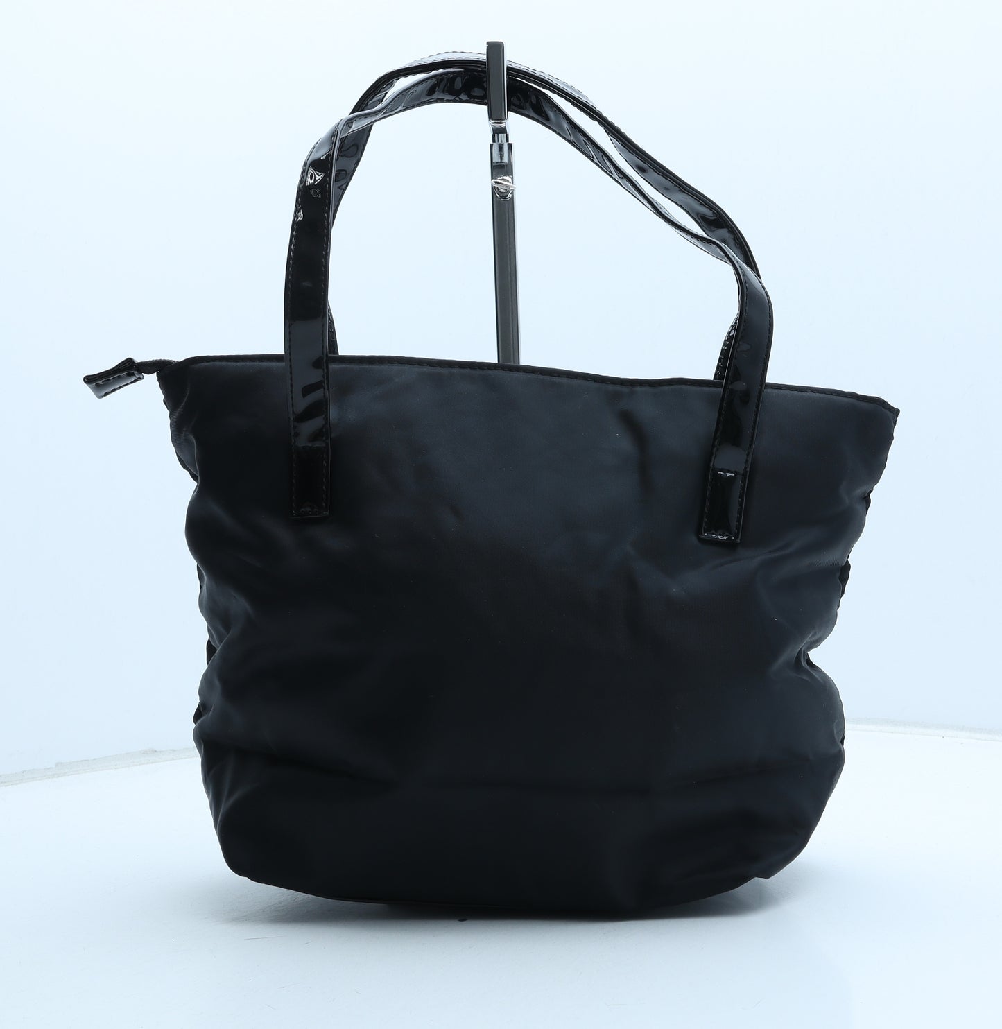 Preworn Womens Black PVC Top Handle Bag Size Medium