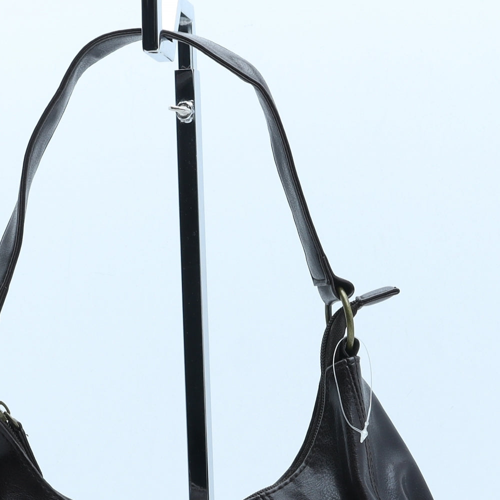 F&F Womens Brown Polyurethane Shoulder Bag Size Small