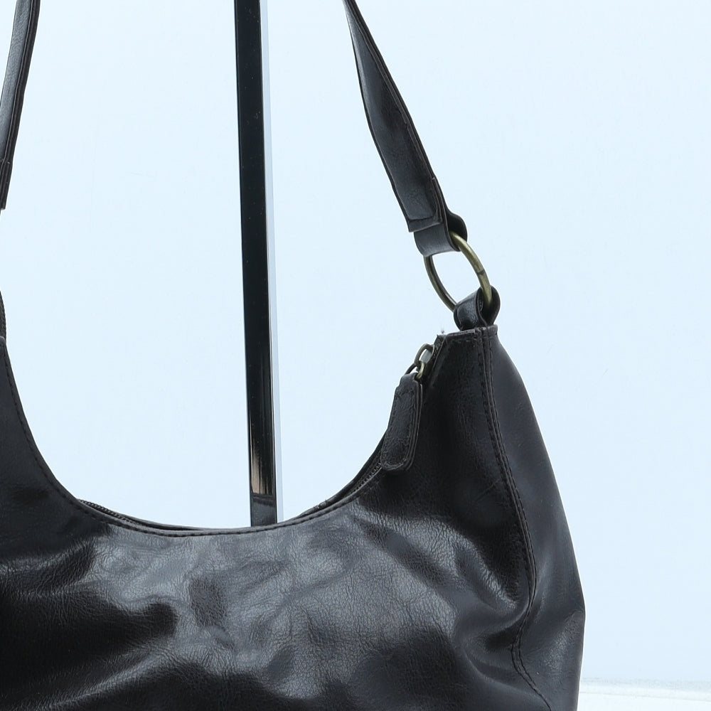 F&F Womens Brown Polyurethane Shoulder Bag Size Small