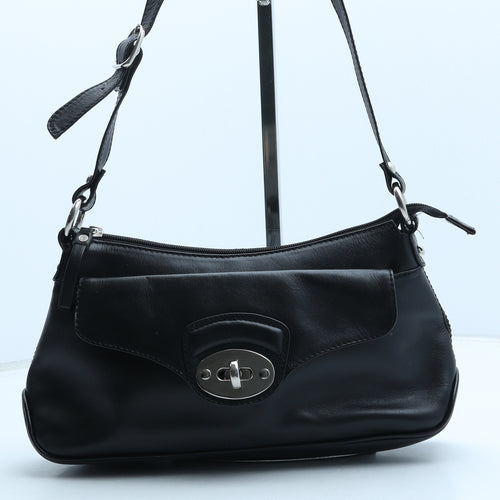 Jane Shilton Womens Black Leather Shoulder Bag Size Medium