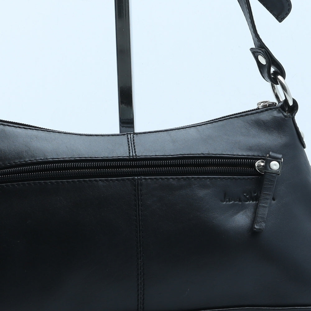 Jane Shilton Womens Black Leather Shoulder Bag Size Medium