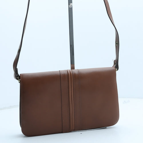 Preworn Womens Brown Leather Crossbody Size Small