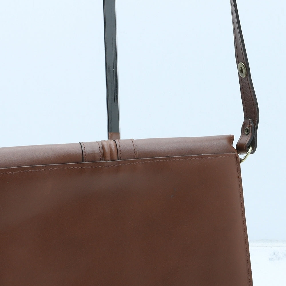 Preworn Womens Brown Leather Crossbody Size Small