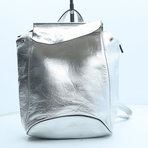 Miss Selfridge Womens Silver Polyurethane Backpack Size Medium