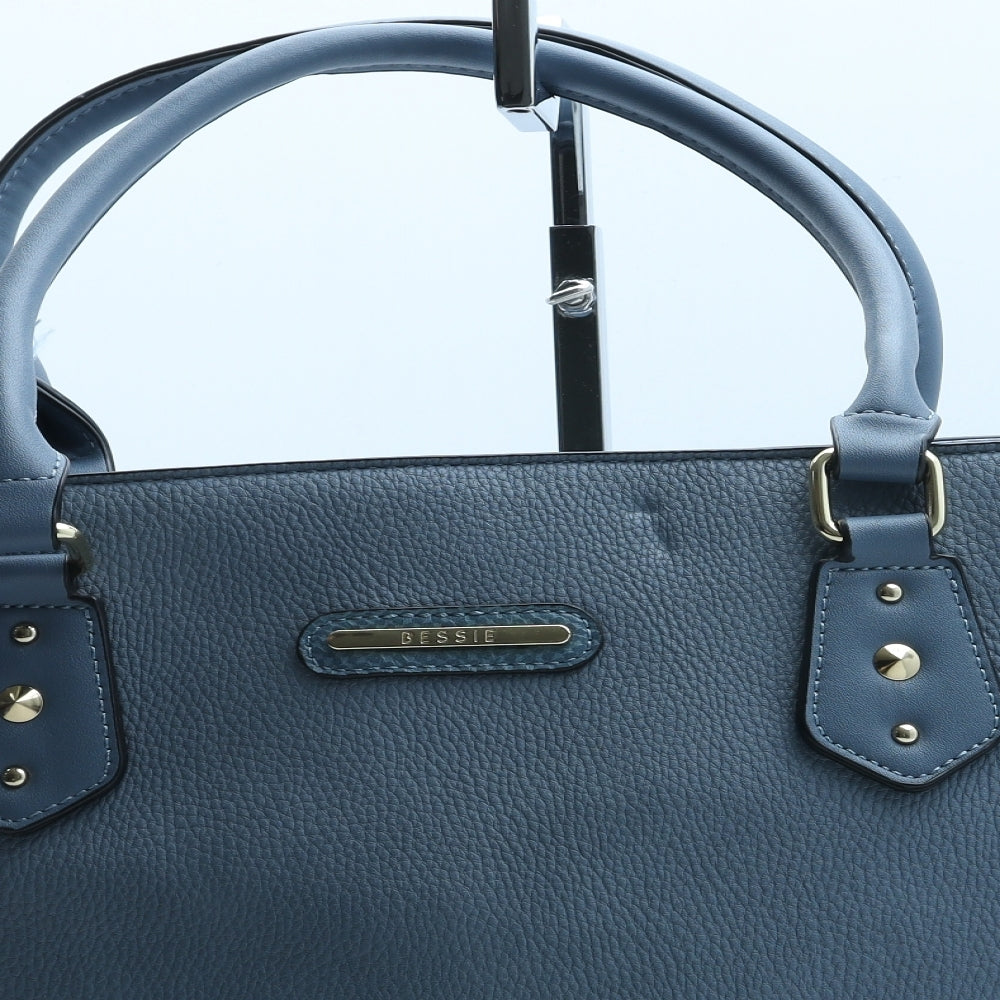 Bessie Womens Blue Polyurethane Hobo Bag Size Large