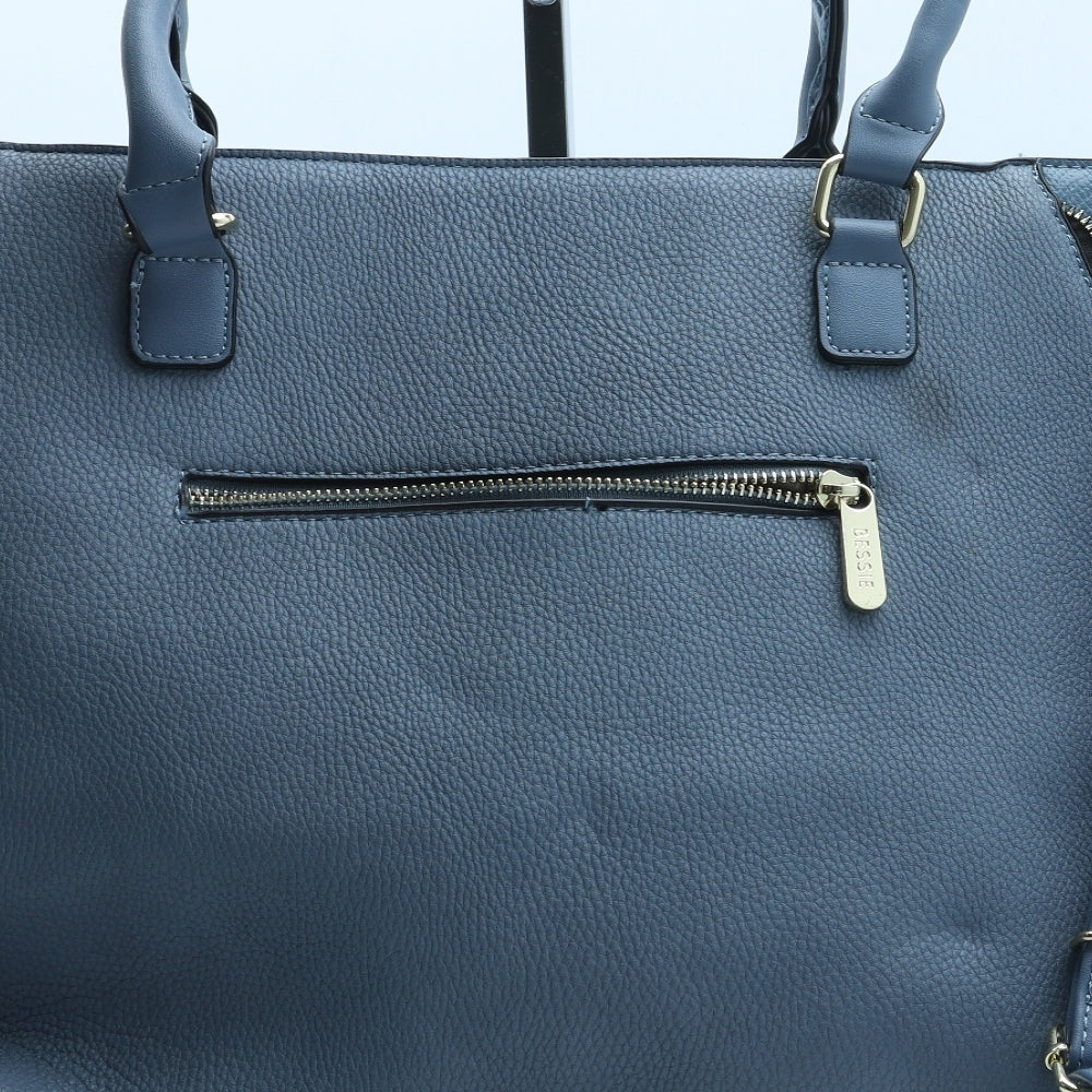 Bessie Womens Blue Polyurethane Hobo Bag Size Large