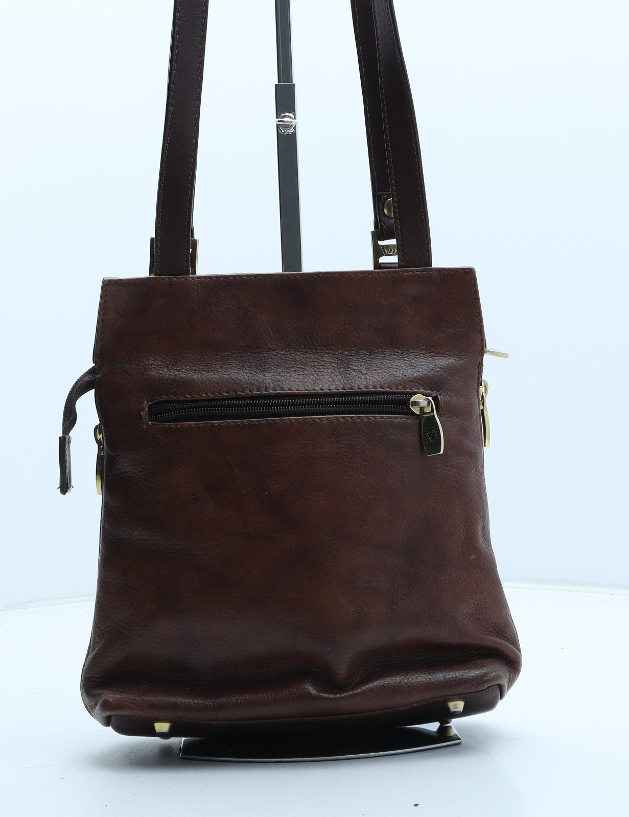 Valentina Womens Brown Leather Crossbody Size Small