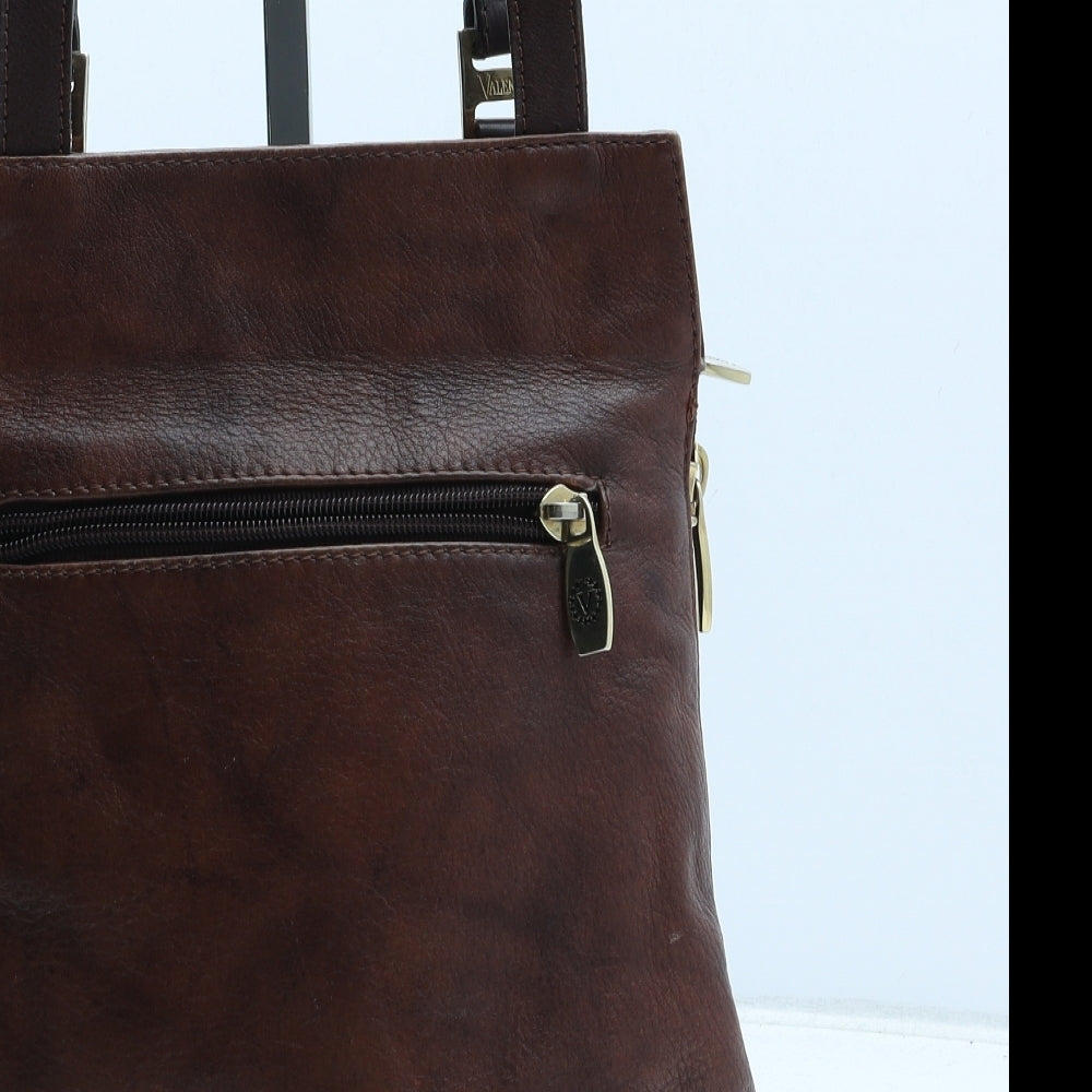 Valentina Womens Brown Leather Crossbody Size Small