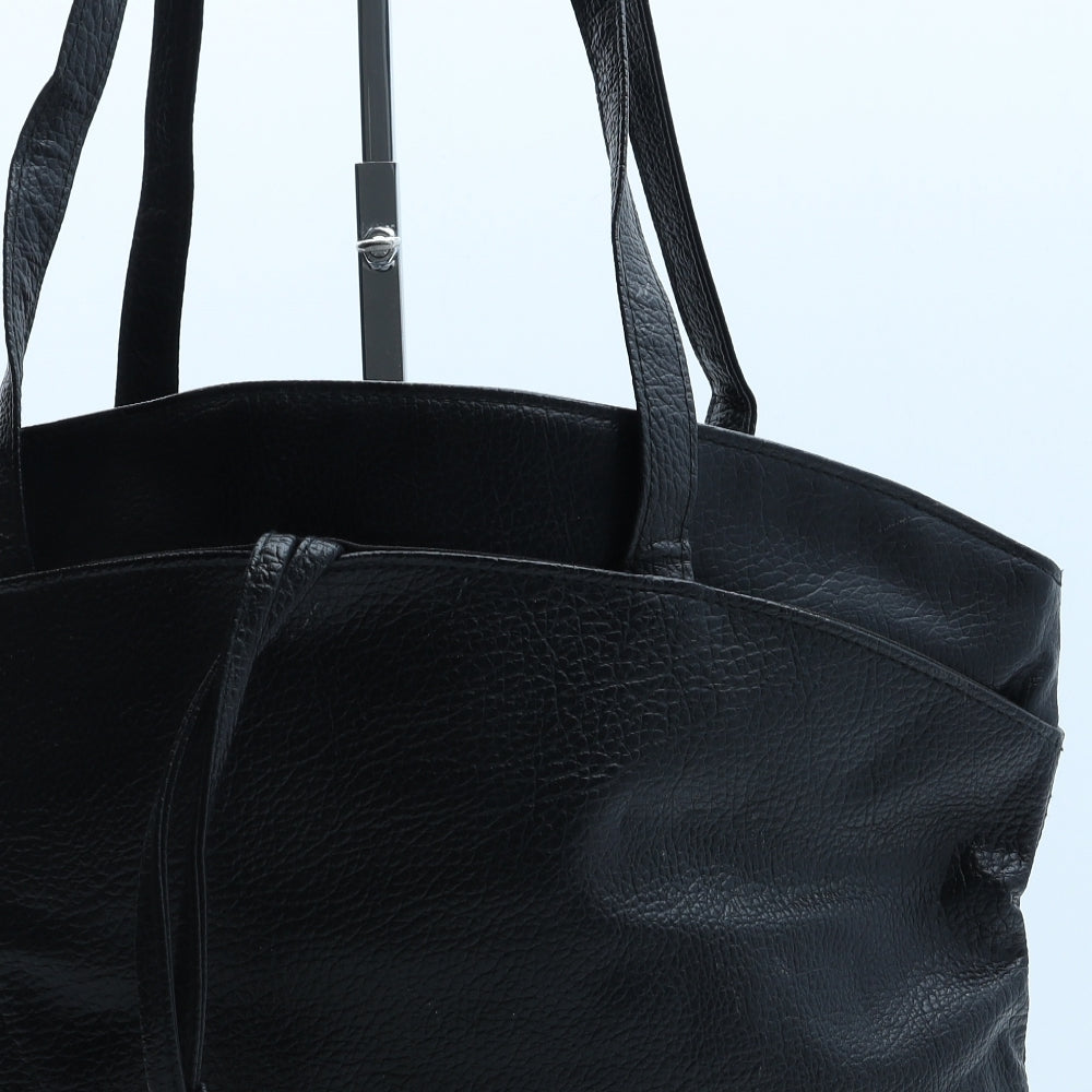 Preworn Womens Black Polyurethane Tote Size Medium