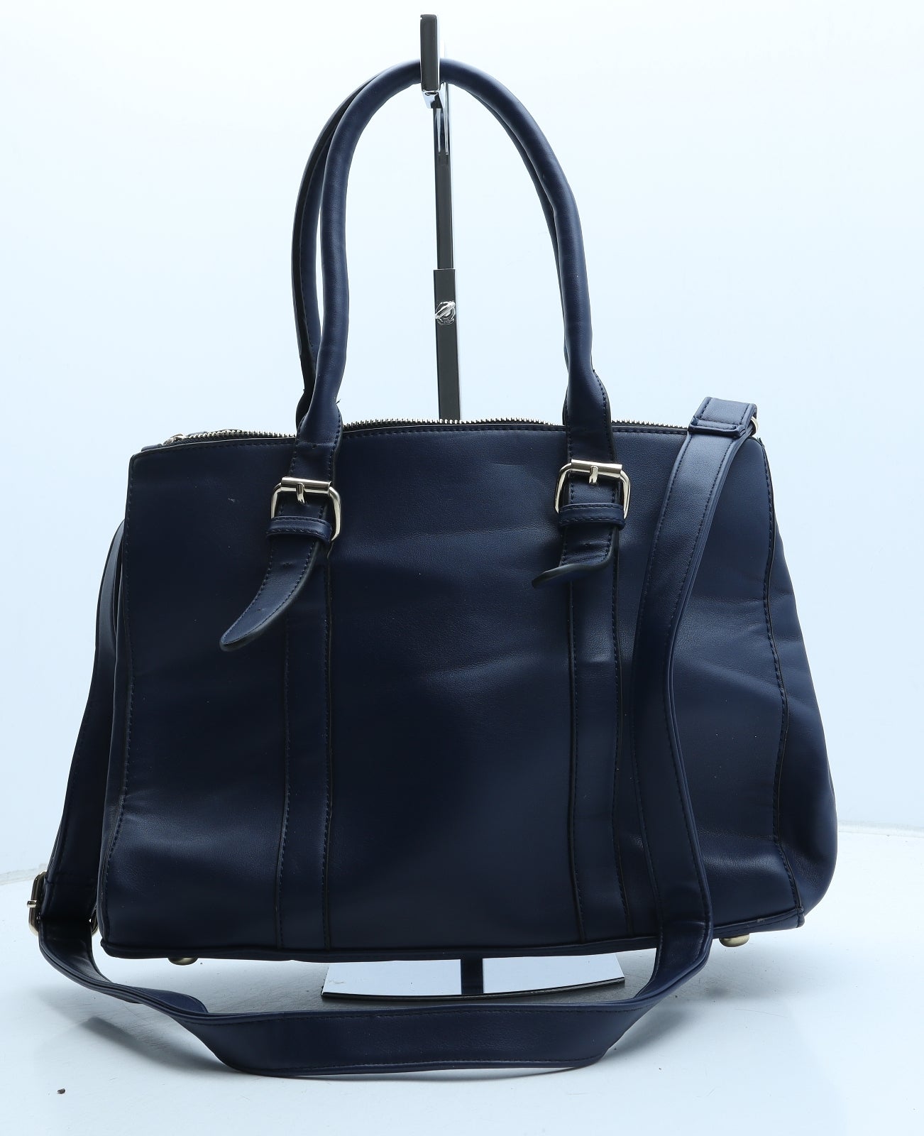 Preworn Womens Blue Polyurethane Hobo Bag Size Medium