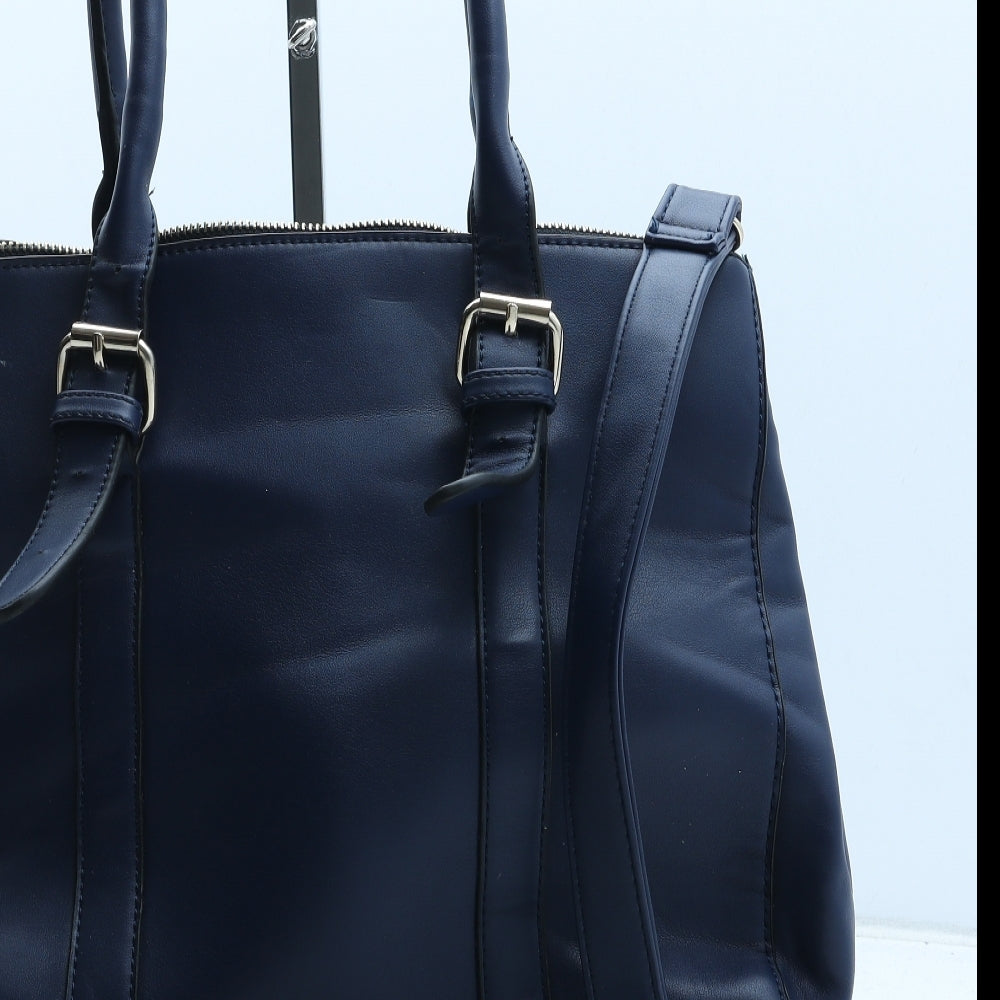 Preworn Womens Blue Polyurethane Hobo Bag Size Medium