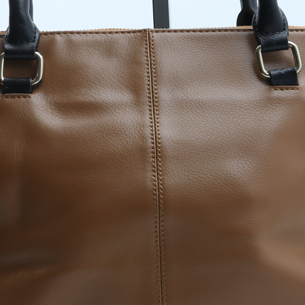 IRENE VAN RYB Womens Brown Polyurethane Top Handle Bag Size Medium