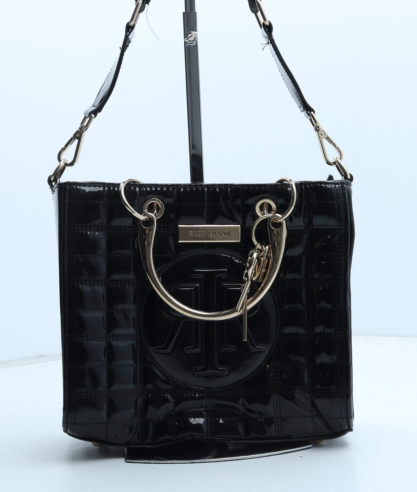 River Island Womens Black Polyurethane Crossbody Size Small