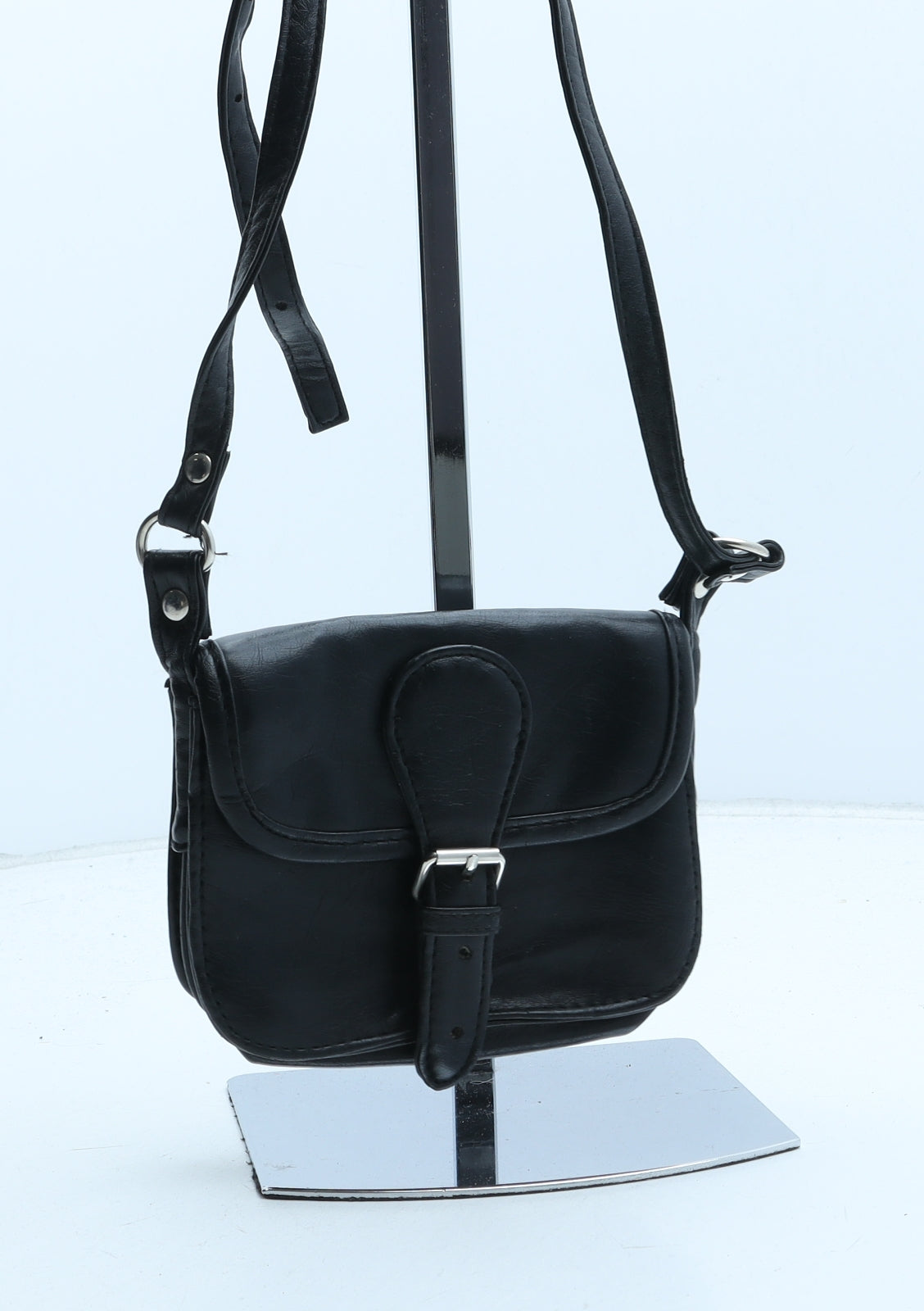 Warehouse Womens Black Polyurethane Crossbody Size Mini