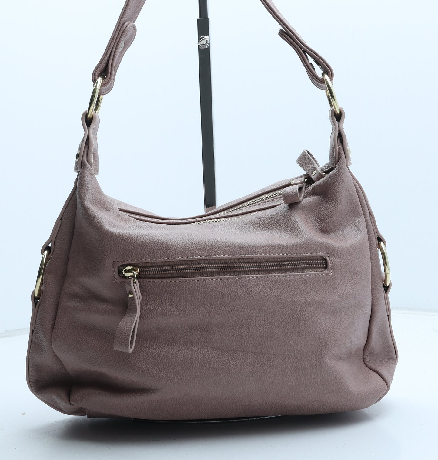 Preworn Womens Pink Polyurethane Shoulder Bag Size Medium