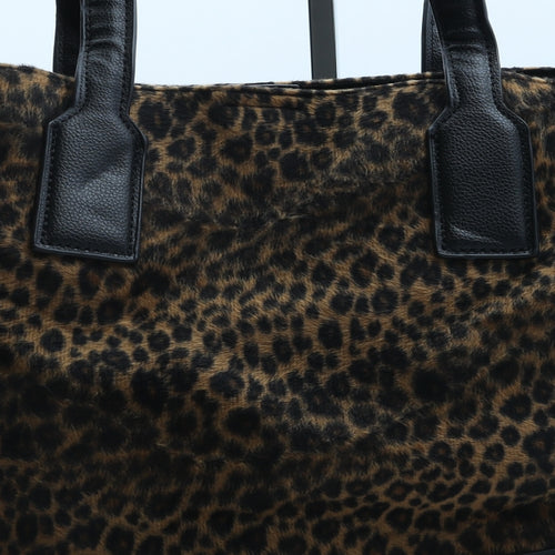 Deichmann Womens Brown Animal Print Polyester Tote Size Extra Large - Leopard Print