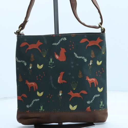 George Womens Green Floral Polyurethane Crossbody Size Small - Wildlife Animals