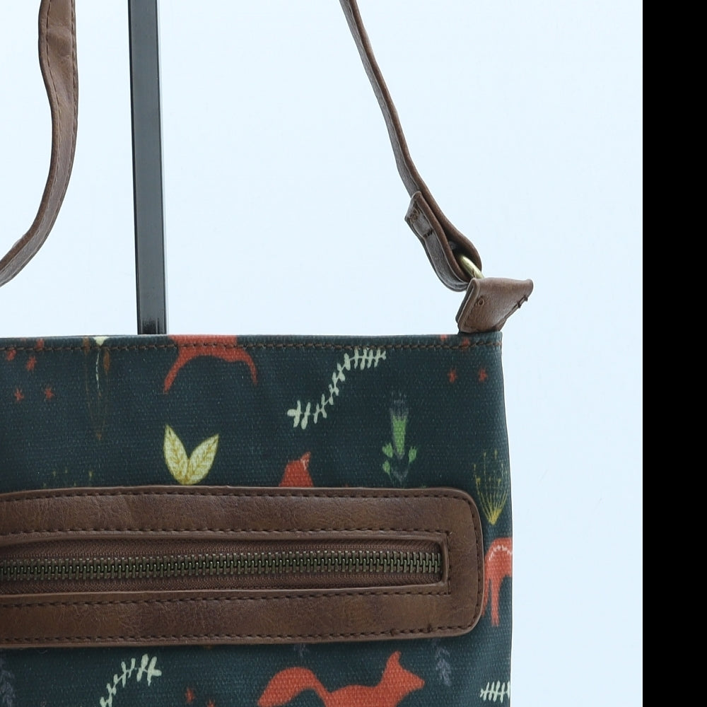 George Womens Green Floral Polyurethane Crossbody Size Small - Wildlife Animals