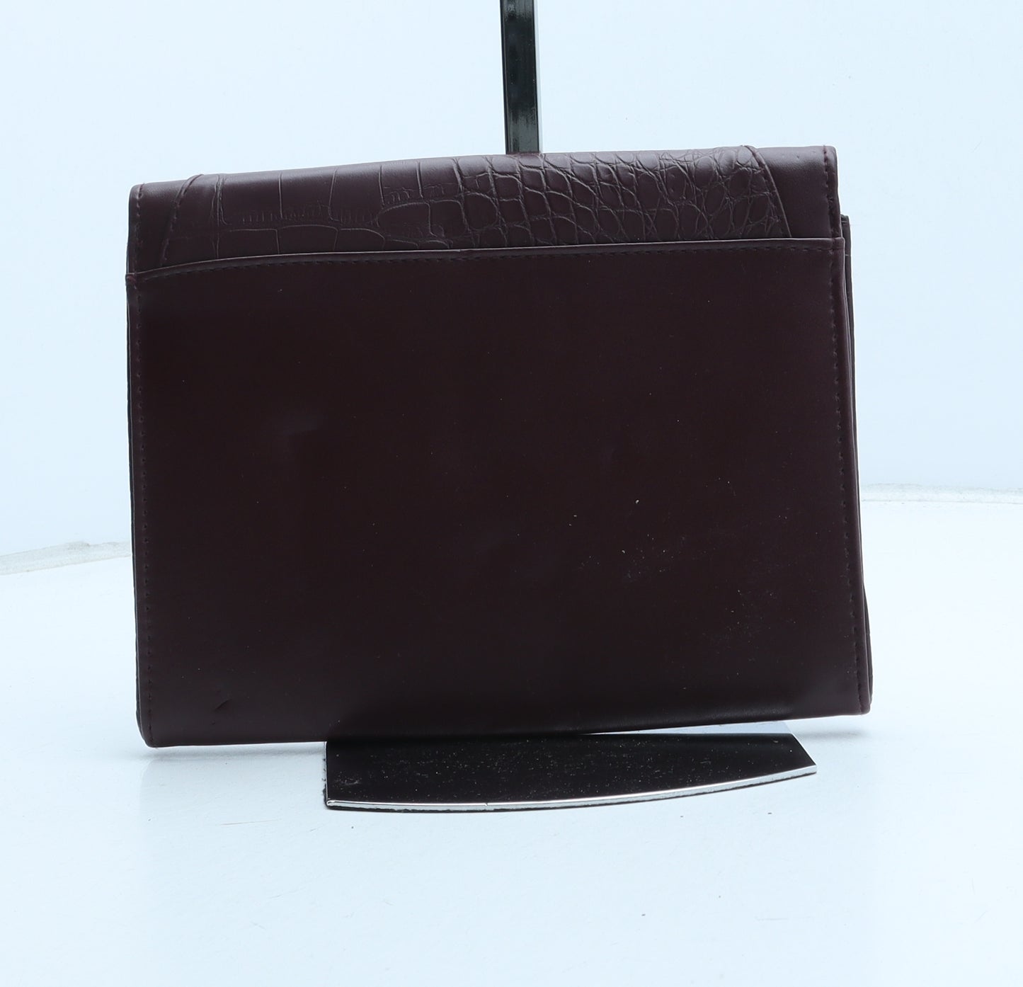 Atmosphere Womens Purple Polyurethane Clutch Size Small - Croc Texture