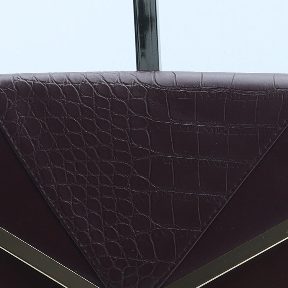 Atmosphere Womens Purple Polyurethane Clutch Size Small - Croc Texture