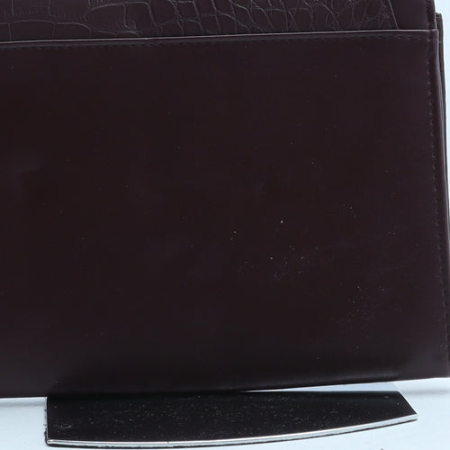 Atmosphere Womens Purple Polyurethane Clutch Size Small - Croc Texture