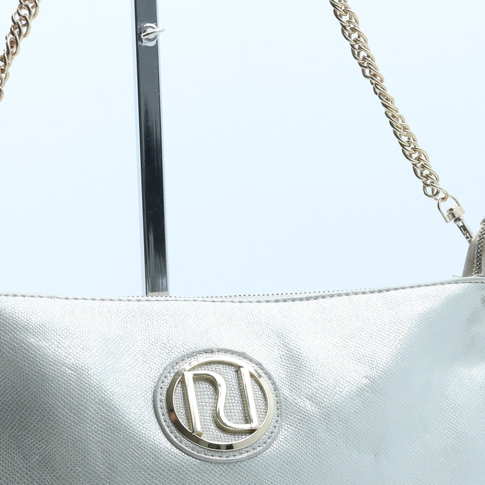 River Island Womens Silver Polyurethane Crossbody Size Medium