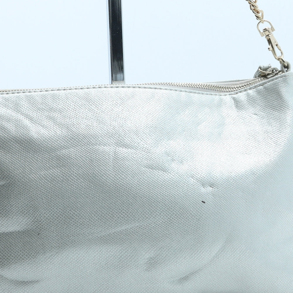 River Island Womens Silver Polyurethane Crossbody Size Medium