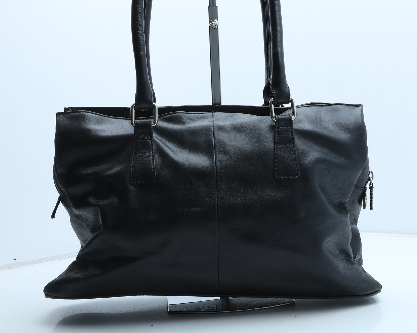 Preworn Womens Black Polyurethane Tote Size Medium