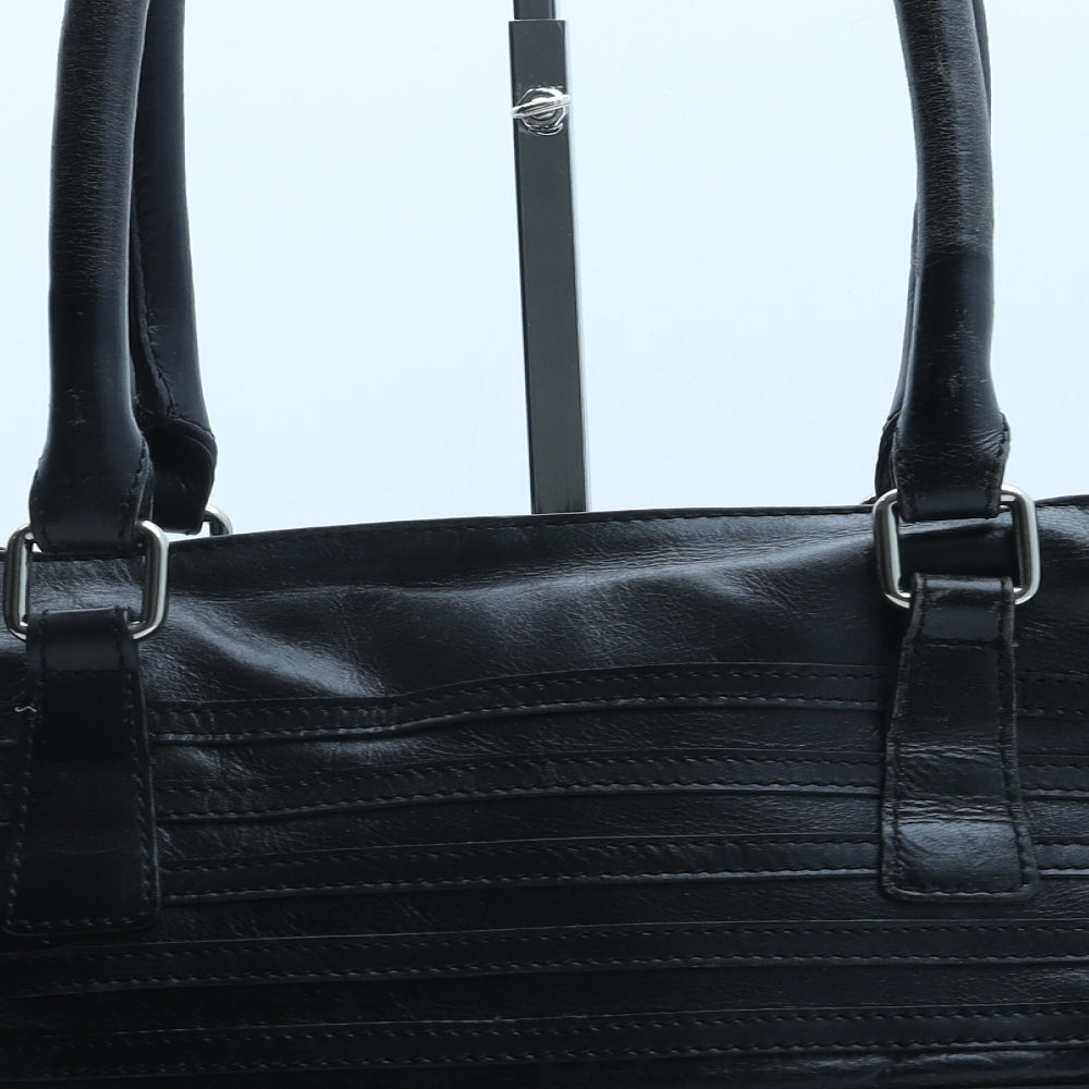 Preworn Womens Black Polyurethane Tote Size Medium