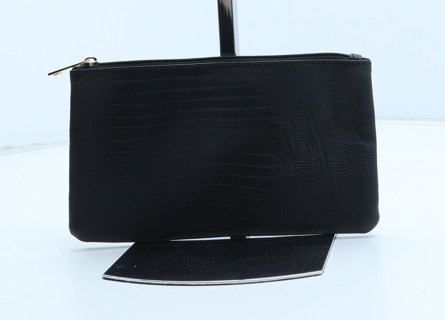 Primark Womens Black Polyurethane Clutch Size Small - Snake Print