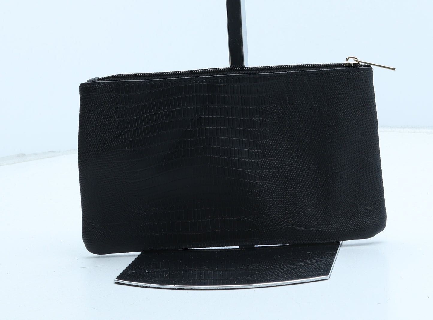 Primark Womens Black Polyurethane Clutch Size Small - Snake Print