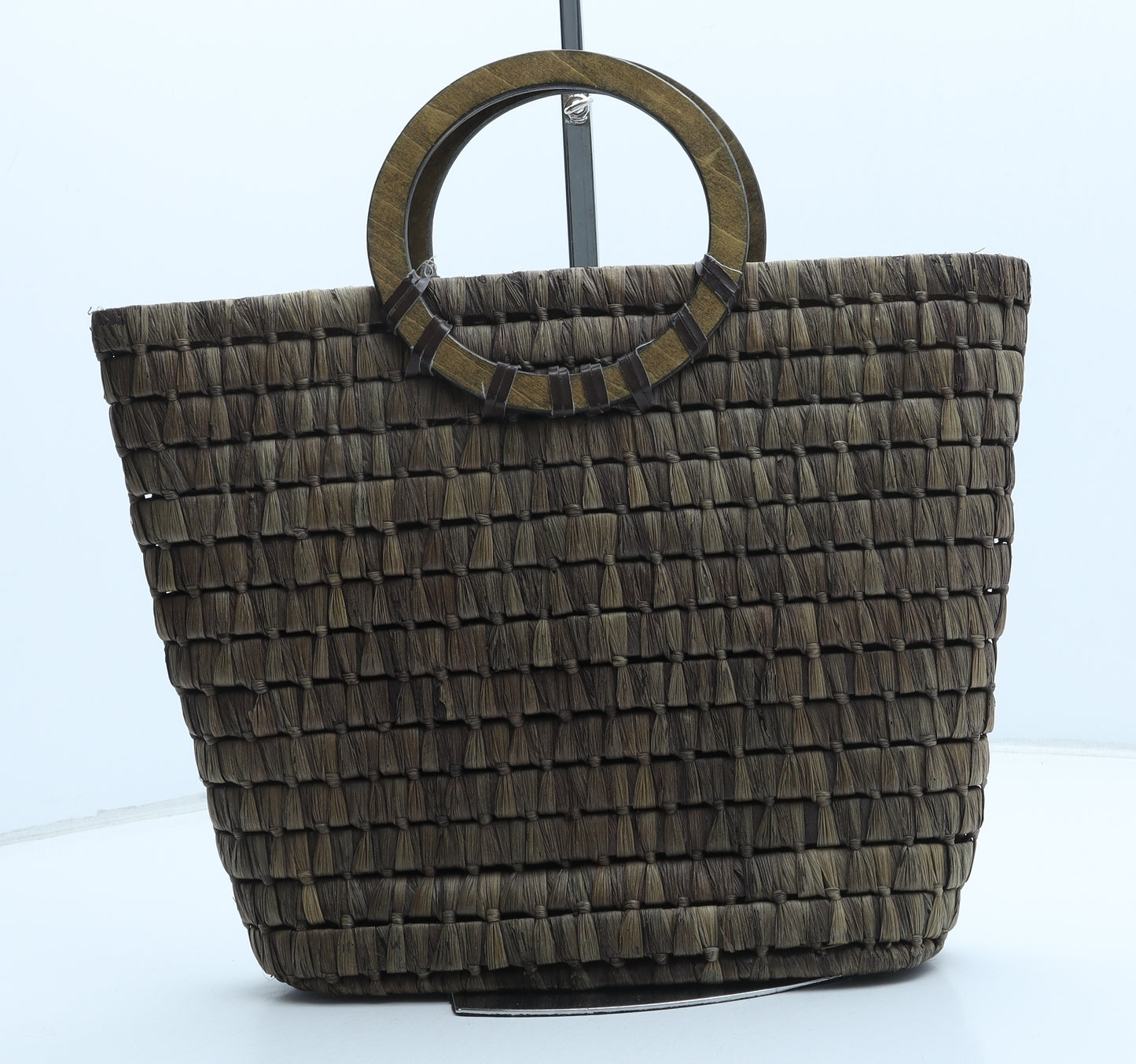 Cherokee Womens Brown Paper Fibre Top Handle Bag Size Medium