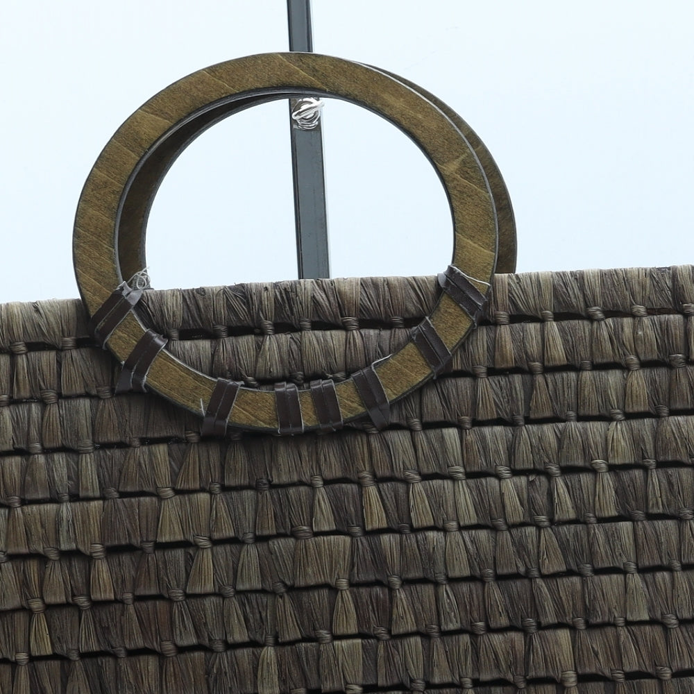 Cherokee Womens Brown Paper Fibre Top Handle Bag Size Medium