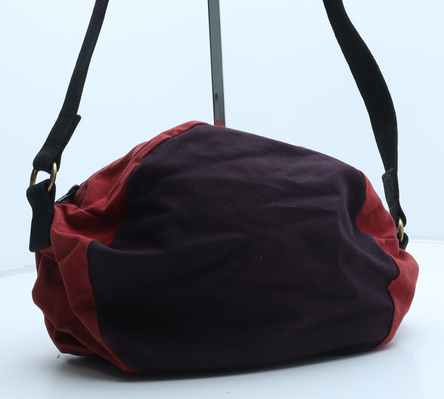 Preworn Womens Red Colorblock Polyester Crossbody Size Medium