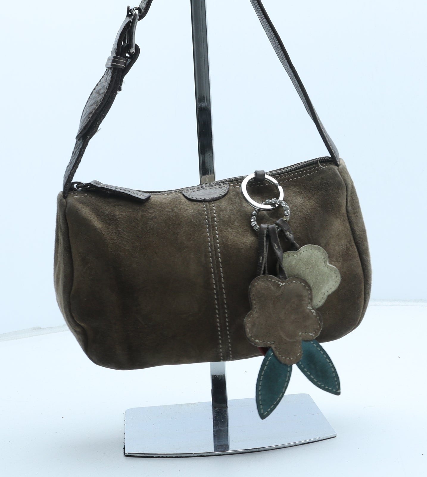 Bricks Womens Brown Polyester Top Handle Bag Size Small