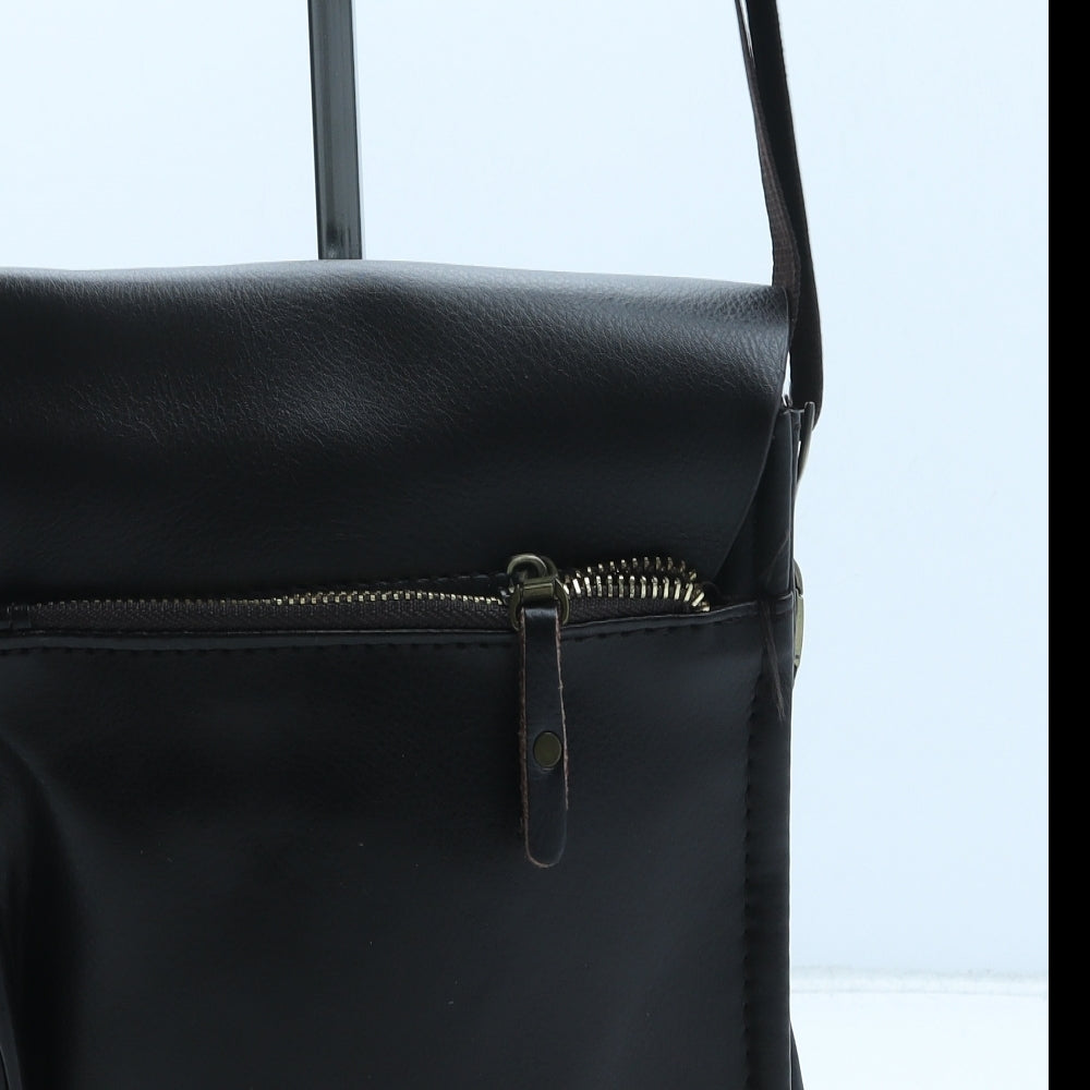 Polo Videng Womens Black Polyurethane Crossbody Size Small