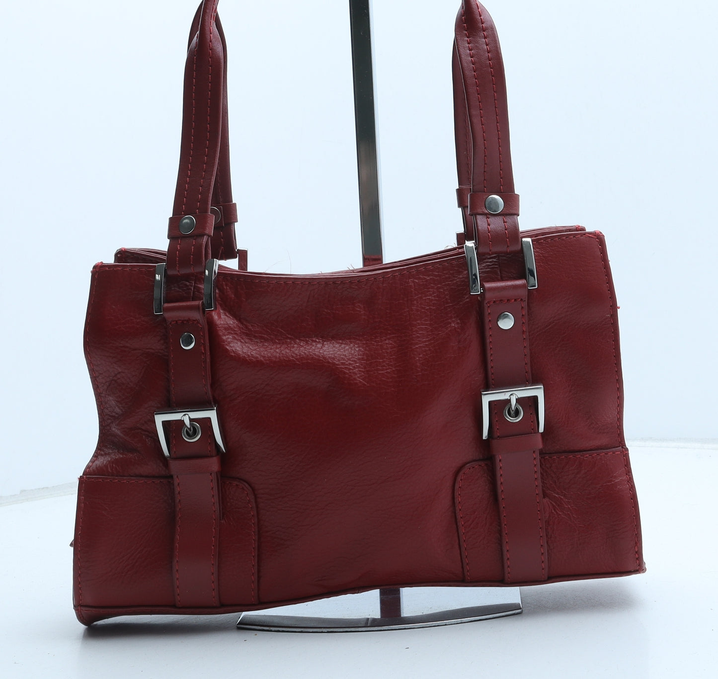 Debenhams Womens Red Polyurethane Top Handle Bag Size Small