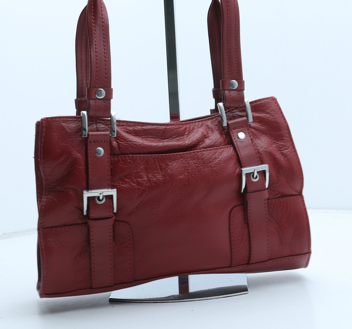 Debenhams Womens Red Polyurethane Top Handle Bag Size Small