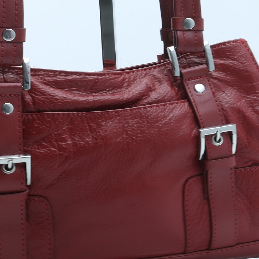 Debenhams Womens Red Polyurethane Top Handle Bag Size Small