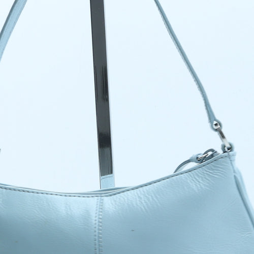 Preworn Womens Blue Leather Top Handle Bag Size Small