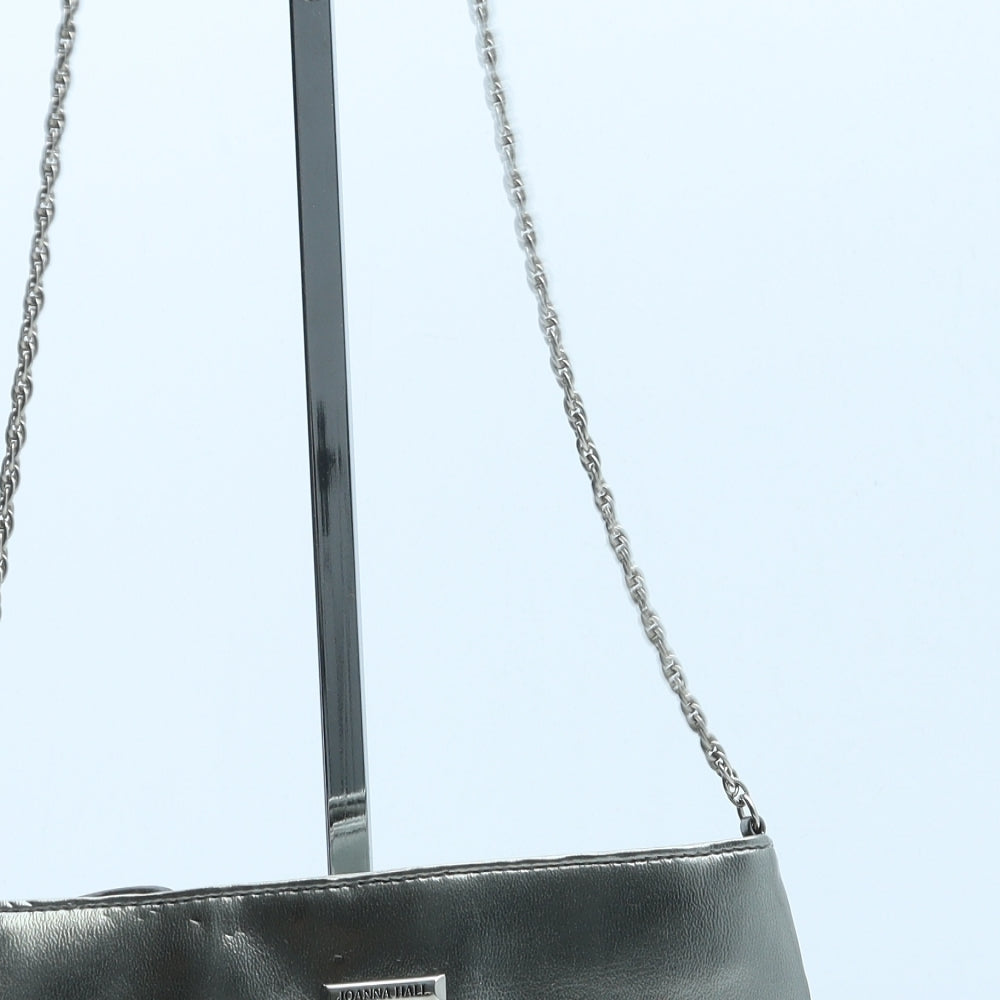 Joanna Hall Womens Silver Polyurethane Crossbody Size Small