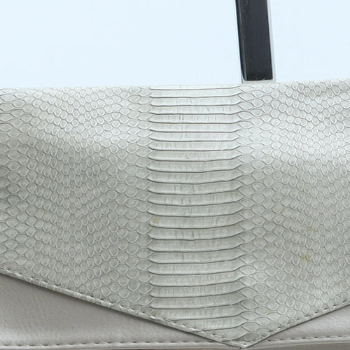 Atmosphere Womens Beige Polyurethane Clutch Size Medium - Snake Print