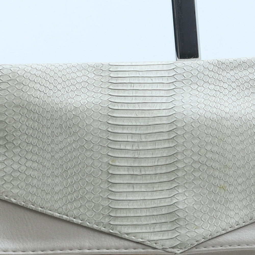Atmosphere Womens Beige Polyurethane Clutch Size Medium - Snake Print