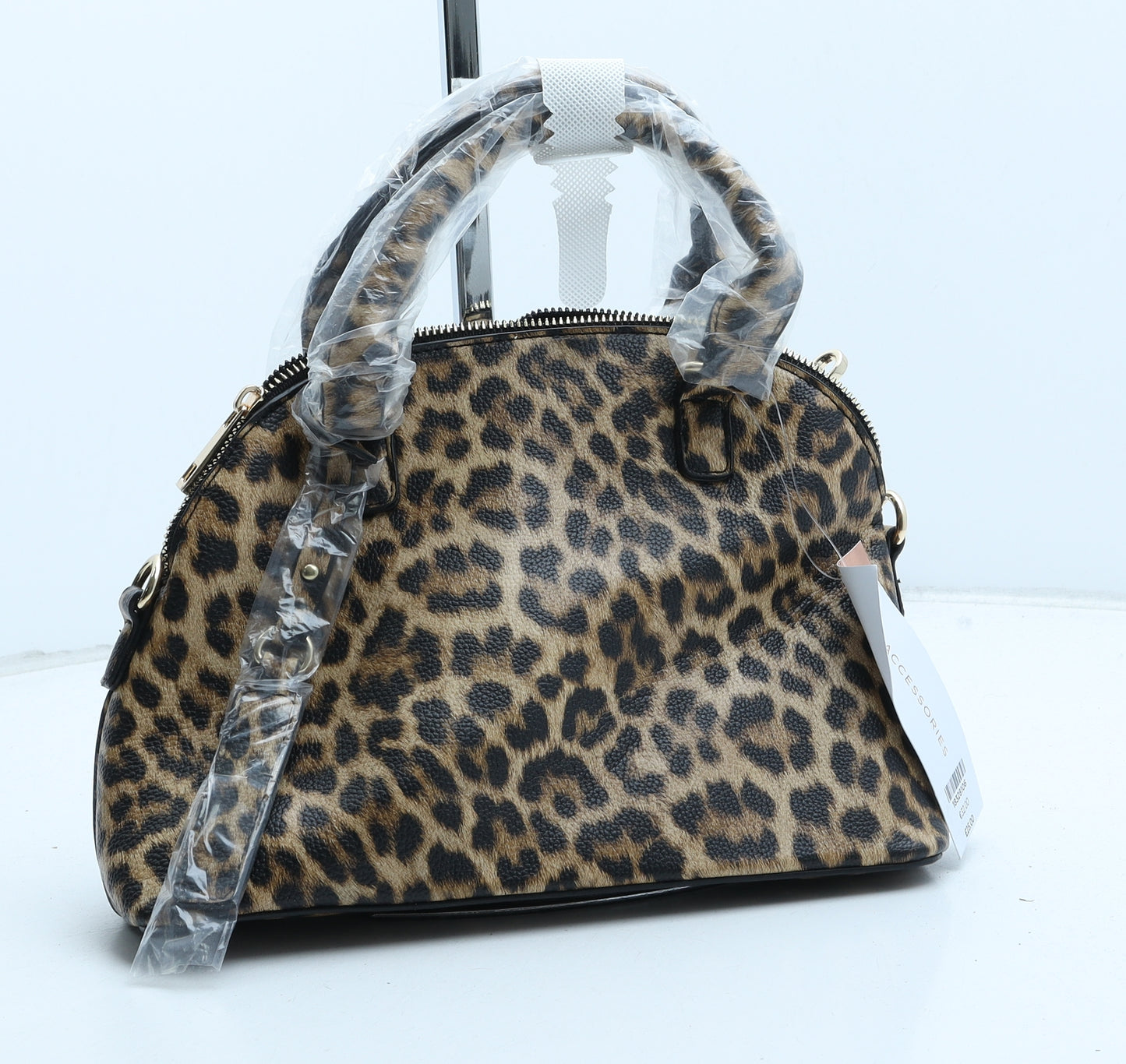 Dorothy Perkins Womens Brown Animal Print Polyurethane Top Handle Bag Size Small - Leopard Print