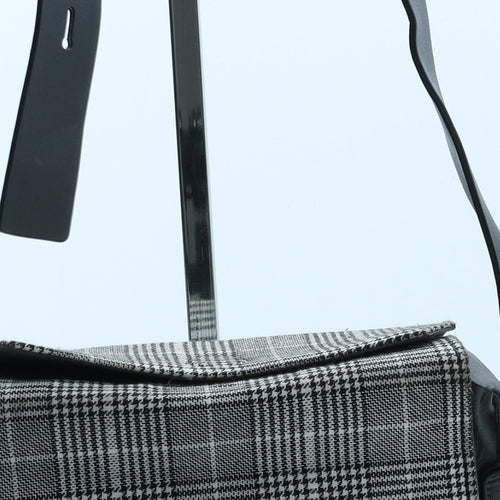 Marks and Spencer Womens Black Plaid Polyurethane Crossbody Size Small