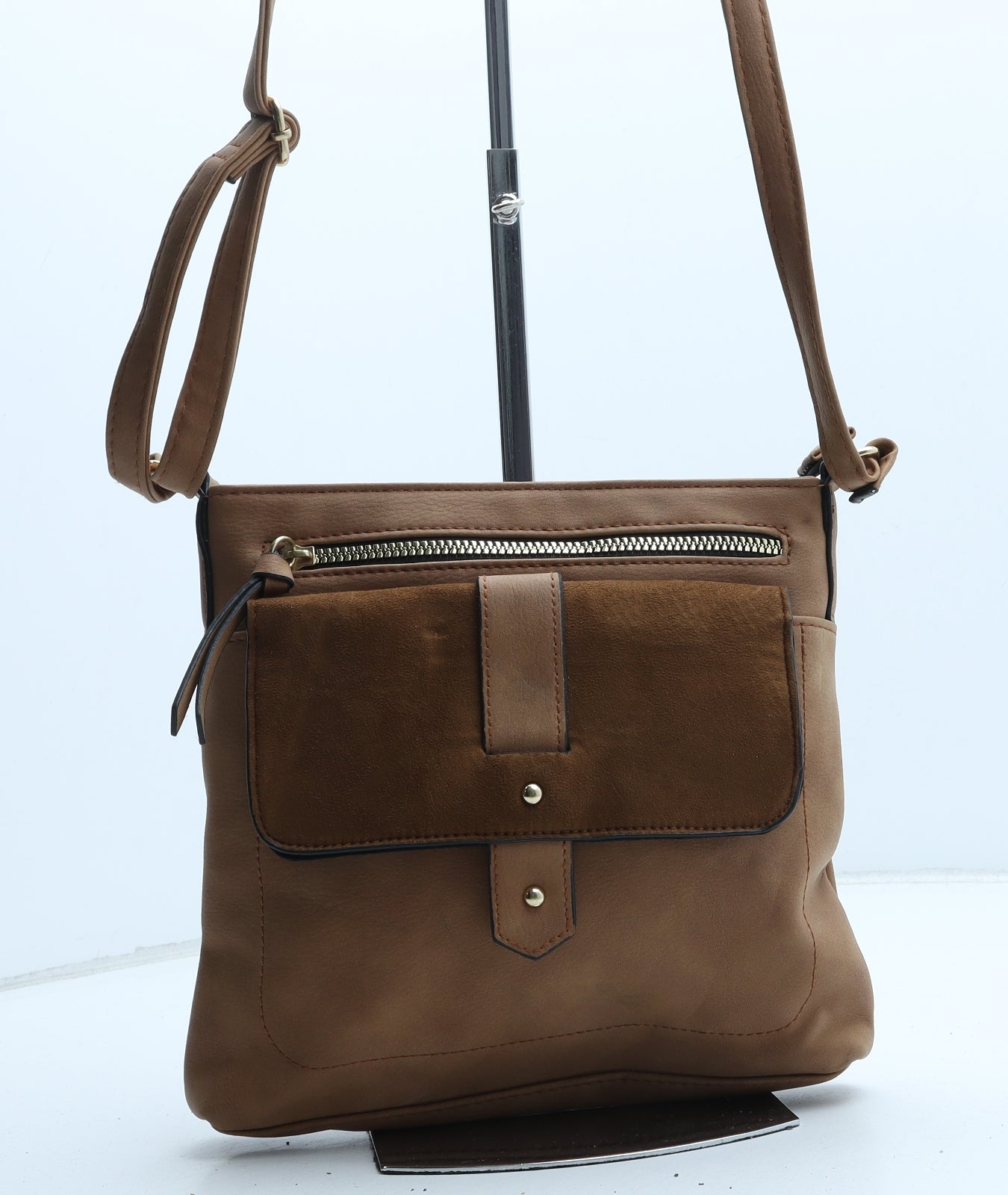 Matalan Womens Brown Polyurethane Crossbody Size Medium