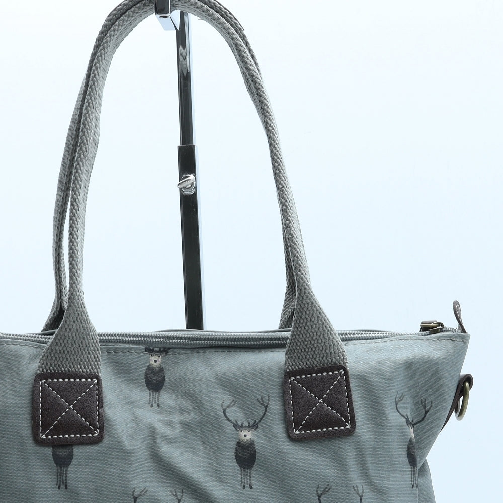 Sophie Allport Womens Grey Geometric Polyurethane Top Handle Bag Size Medium - Reindeer