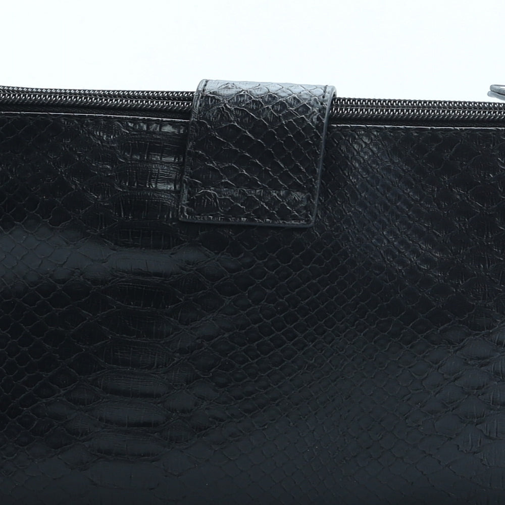 Wallis Womens Black Polyurethane Shoulder Bag Size Small - Croc Texture